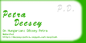 petra decsey business card